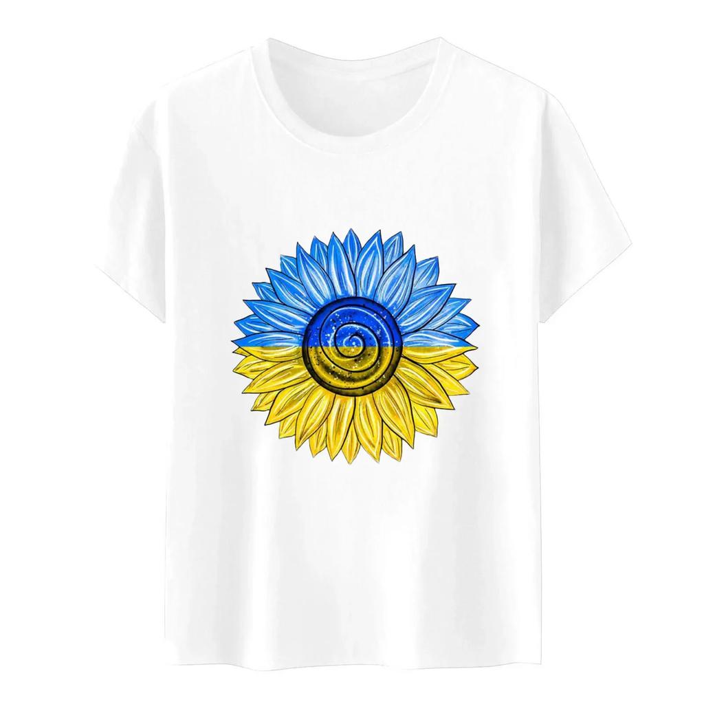 Ukraine Flag Printed Fashion Womens Tshirts Short Sleeve Funny Tops Tees Graphic Unisex T Shirts Women Men Clothing