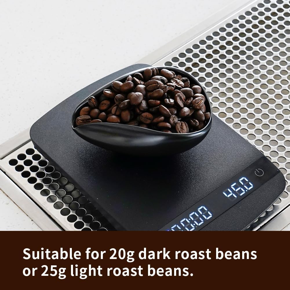 watchget Coffee Bean Cup and Spray Bottle Set, Ceramic Coffee Bean Measuring Cup, Ceramic Measuring Tray, Coffee Grounds Container, Black