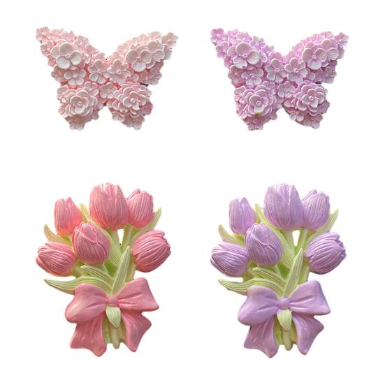 Decorative Floral Air Vent Clip Cute Tulip/Butterfly Car Air Conditioner Outlet Clip Charm for Auto Interior Accessories