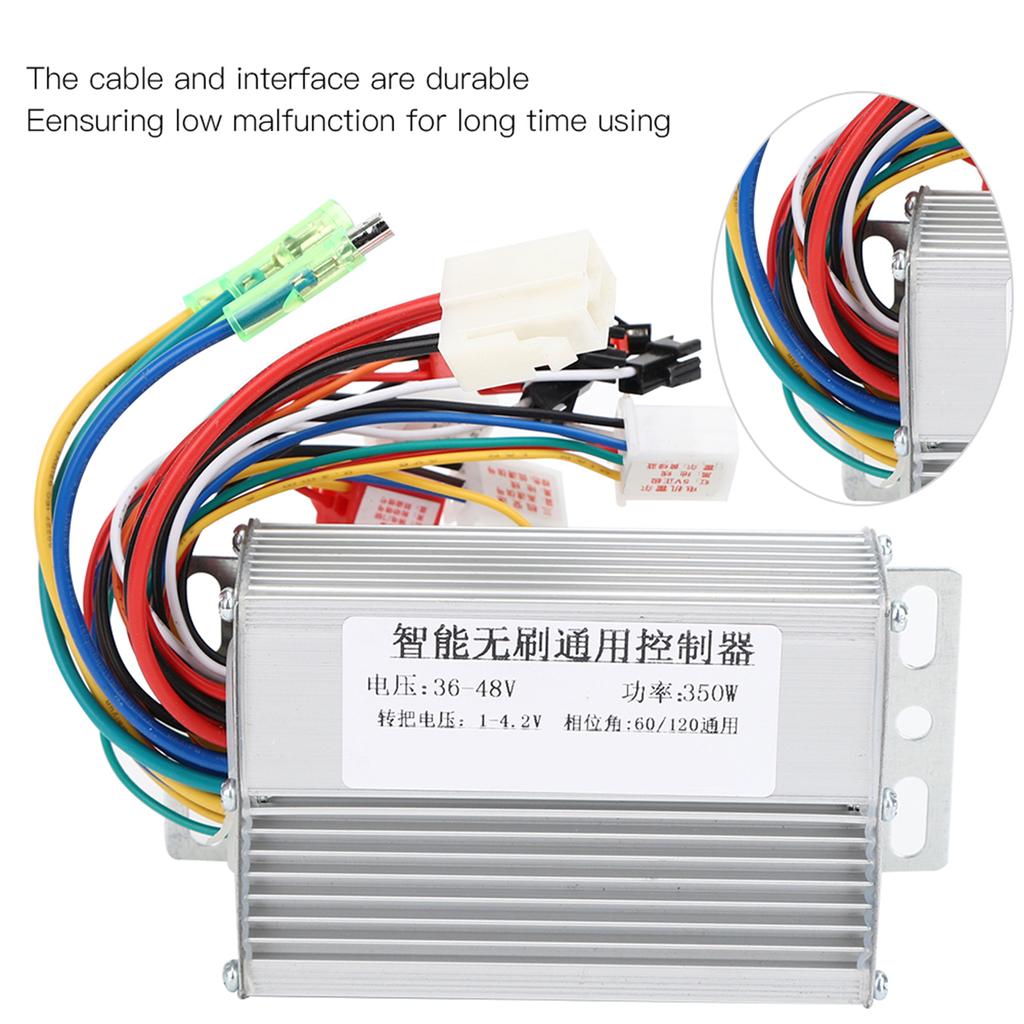 36 48V 350W Aluminium Alloy Silver Universal Brushless Motor Controller for Electric Bike Accessory