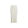 Polo SS23 Solid Ribbed Slim Fit Midi Skirt Knit Long Skirt Women Skirts White WMPOSKTNDC20064-101
