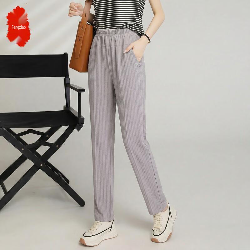 

Elderly Women s Summer Loose High-Waist Straight Leg Pants XL