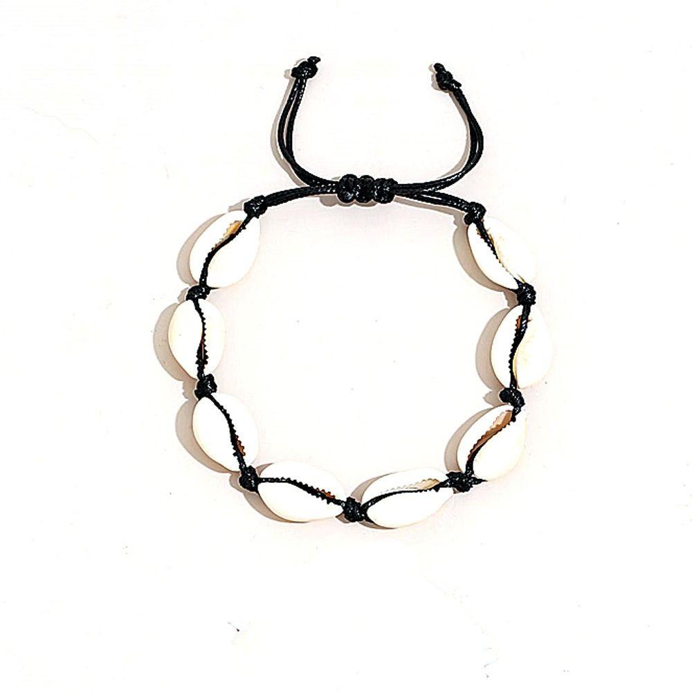 2PCS Zinc Zinc Alloy Rice Beads Anklets Set Braided Rope  Simple   Girl