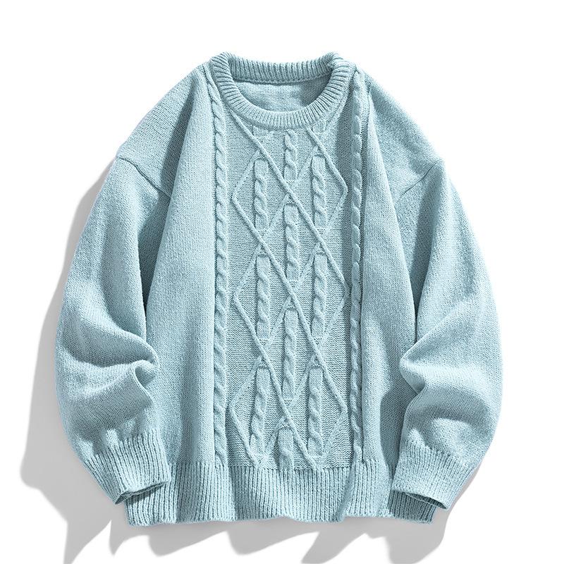 

New Twist Striped Pullover Bottoming Sweater Autumn and Winter Knitted Sweater Men s Top Sweater M