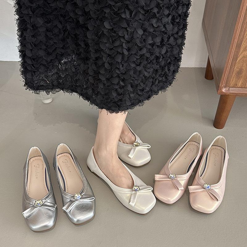 Fashion Casual Woman Shoe Shallow Mouth Oxfords Round Toe All-Match Female Footwear Autumn Slip-on Leather Retro Dress Summer Fall Slip