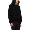 WE11DONE Solid Color Round Neck Loose Fit Long Sleeve Knit Sweater Men sweater Black WD-KT3-23-643-U-BK