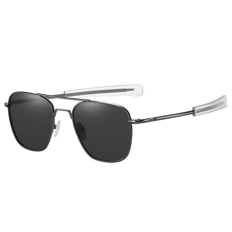 Lunettes de soleil polarisées en métal Mengzi pour hommes, lunettes de soleil aviateur Ao, lunettes de soleil de conduite en plein air