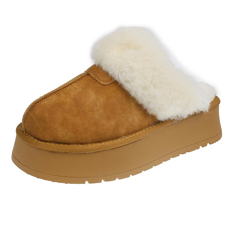 Fashion New Fashion Fluffy Platform Slippers for Women 2024 Winter Plush Warm Cotton Shoes Woman Comfort Non Slip Unisex Home Slippers