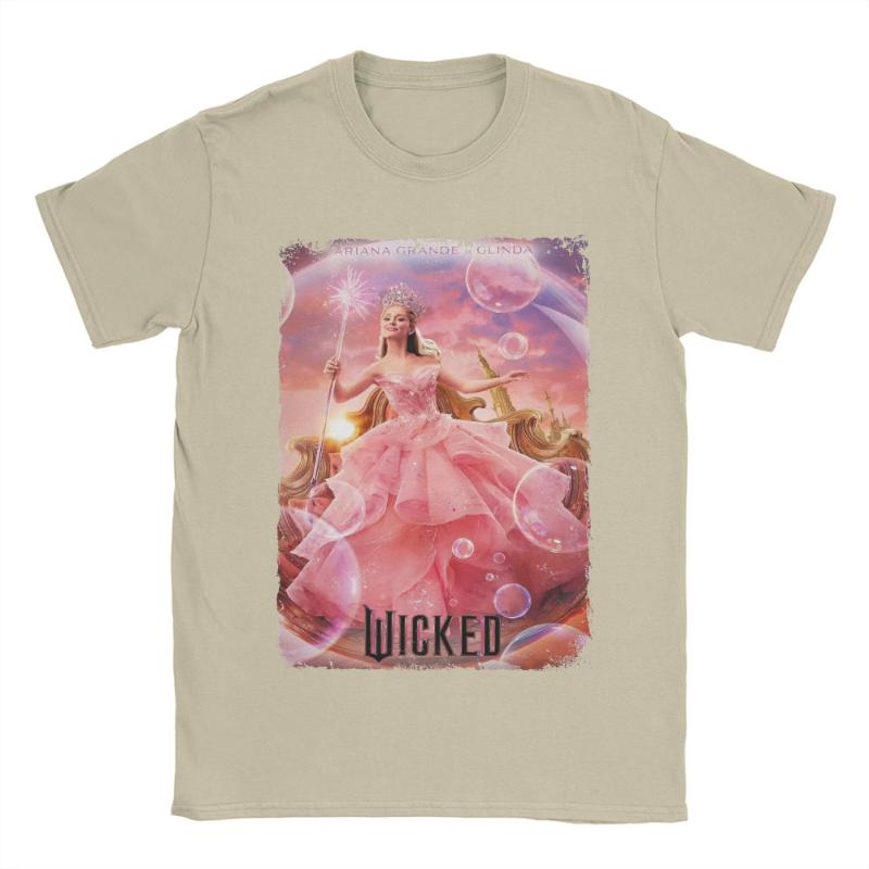 Wicked Fantasy Movie TShirts Unisex Elphaba Glinda Leisure Cotton Tees Crewneck Short Sleeve T Shirt Printed Clothing