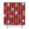 Christmas Shower Curtain Floor Mat Combination Four-Piece Set Bathroom Toilet Carpet Shower Room Mat Foot Mat