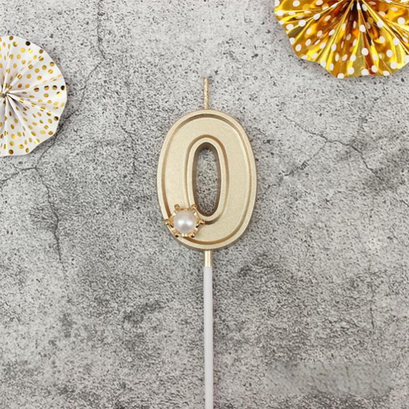 Gold 3D Number Cake Candles Suitable For Birthday Party Decoration Birthday Decoration Cake Decorating Tools