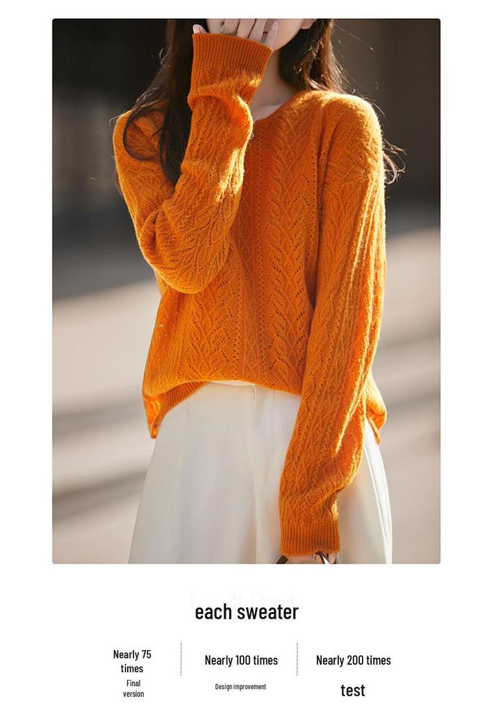 2026 New Elegant Loose Knit Women's Sweater – 100% Pure Wool