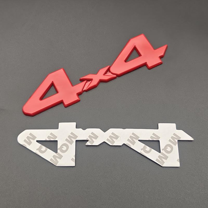 

3d Metal Red Chrome Black Logo 4X4 Emblem Letters Decal Car Rear Trunk Badge for Toyota Tundra 4x4 Sticker Adhesive Accessories