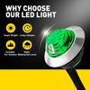 10X 3/4" Strobe+Steady Marker Lights Dual Function Green LED 12V 24V Warning