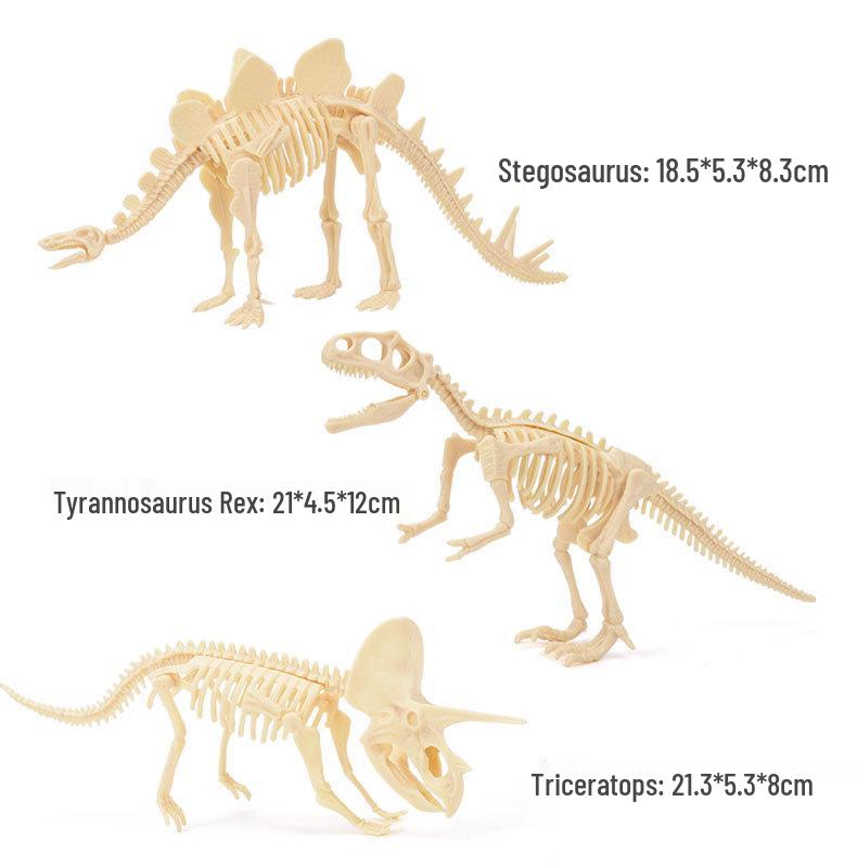 DIY Dinosaur Fossil Excavation Toy: Tyrannosaurus & Triceratops Skeleton Models for Kids