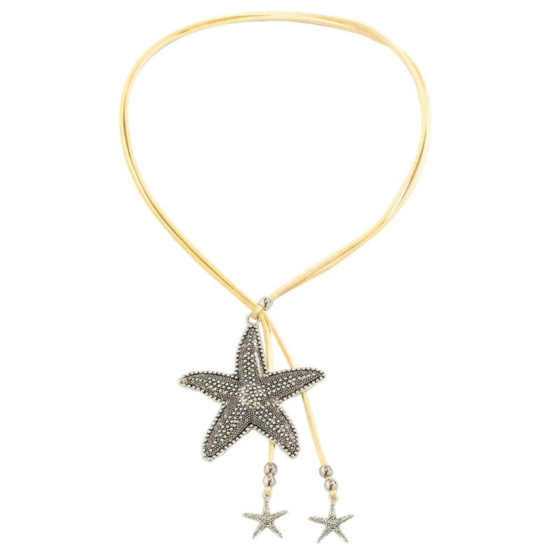 

Starfish Fringe Necklace Women Vacation Style Long Velvets Rope Clavicle Chain Adjustable Length Collar Chain Jewelry 1