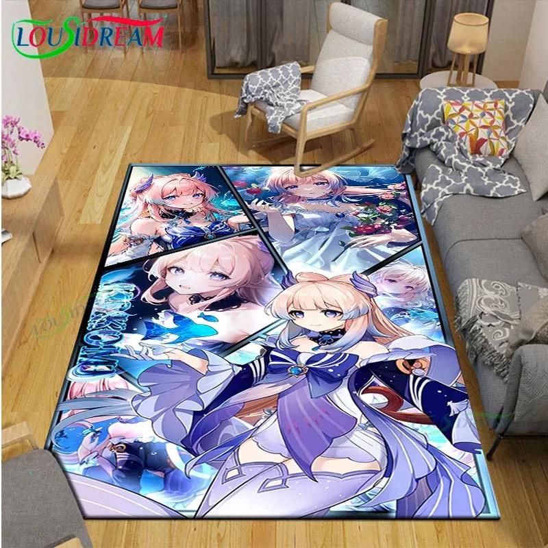 Popular Cartoon Game G-Genshin Impact Printed Carpet Living Room Anti-Skid Area Rug Kids Bedroom Mats Yoga Mat Carpet Decor Gift