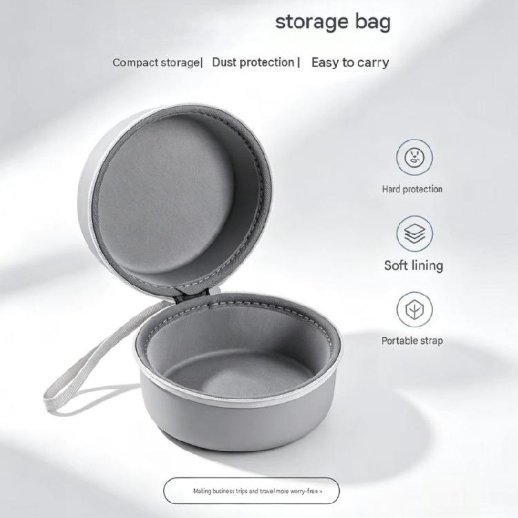 Gray Electronic Accessory Carrying Case with PU and EVA Shell, Handle Strap and Two-Way Zippers for Speaker Devices, Chargers and Cables