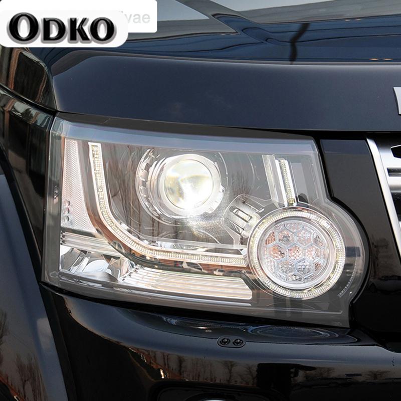 2X Car Headlights Tint Smoked Black Protective Film Transparent TPU Sticker For Land Rover Discovery 4 LR4 2009-2016 Accessories