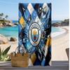 Asciugamano da Spiaggia Stampato Manchester City Asciugamano Morbido ad Asciugatura Rapida Coperta da Spiaggia Rettangolare Grande Portatile per Viaggio Piscina