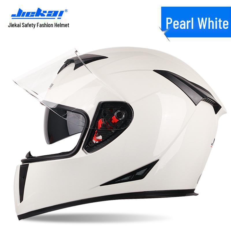 Jiekai Full Face Electric Motorcycle Helmet - Unisex, All-Season Racing Safety