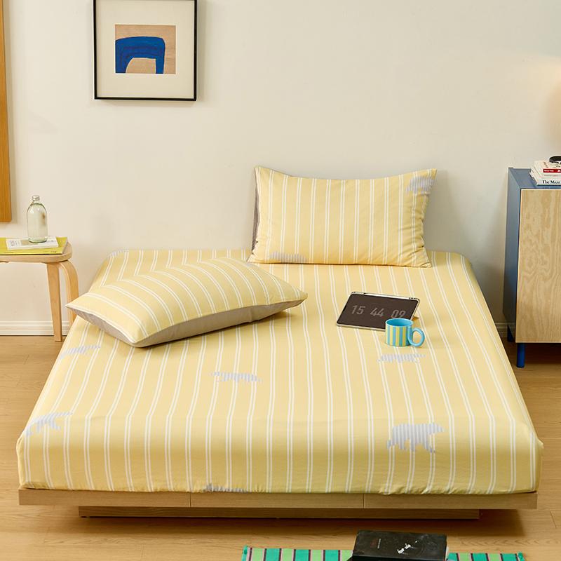 100% Cotton Bedsheet Skin-friendly Fitted Sheet Simple Style Bed Cover Elastic Bed Linen drap de lit (Pillowcase Need Order)