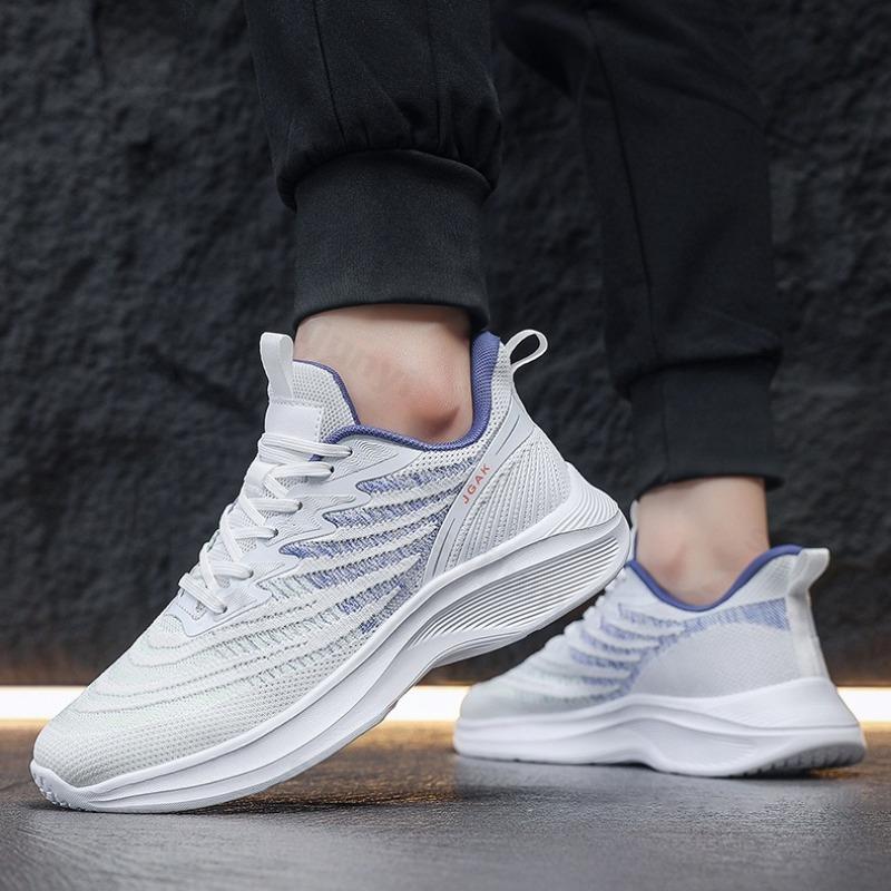 Fashion Men's Fashion Trend Soft Sole Casual Sports Shoes 2025 Autumn New Lightweight Breathable Fly Woven Shallow Mouth Chunky sneakers