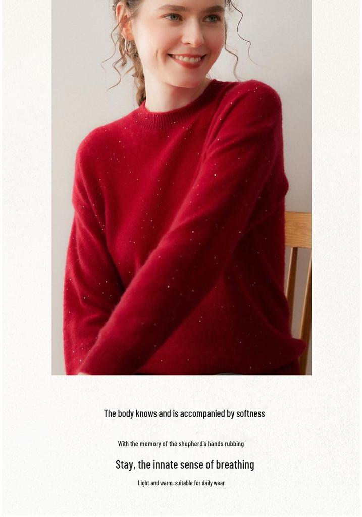 Lekasha Women's Loose Warm Cashmere Pullover Sweater
