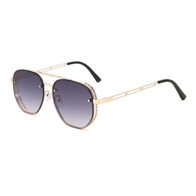 

Luxury Double-bridge Sunglasses Fashionable Large Frames with Side Cutouts Eyeglasses Outdoor UV 400 Protection Classic Driving Use Shades