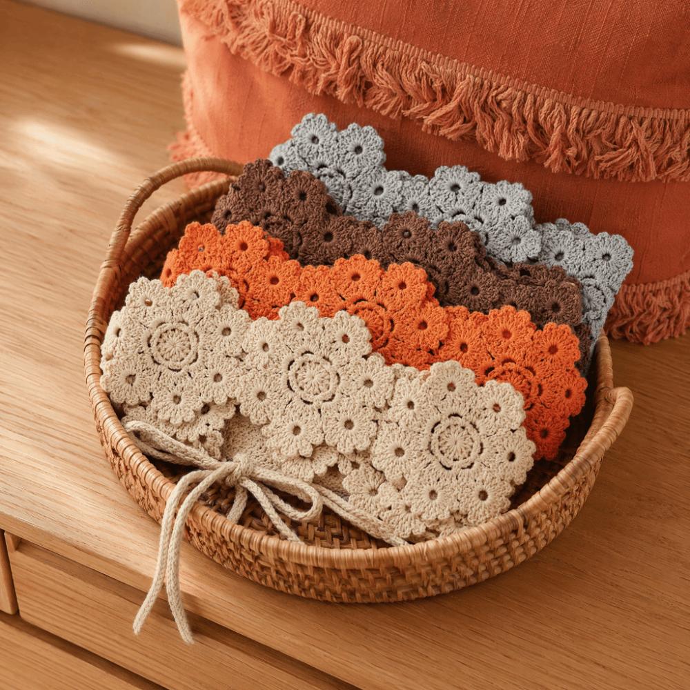 Wide Band Crochet Hair Band Hollow Flower Design Floral Headband Hair Scarf  Beach Daily Wear