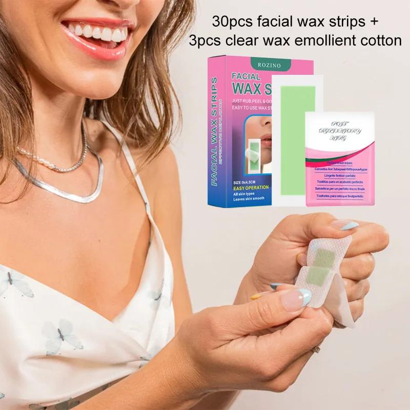 30Pcs/Pack Professional Hair Removal Wax Strips for Summer Depilation Double Sided Cold Wax Paper for Leg Body Face Useful