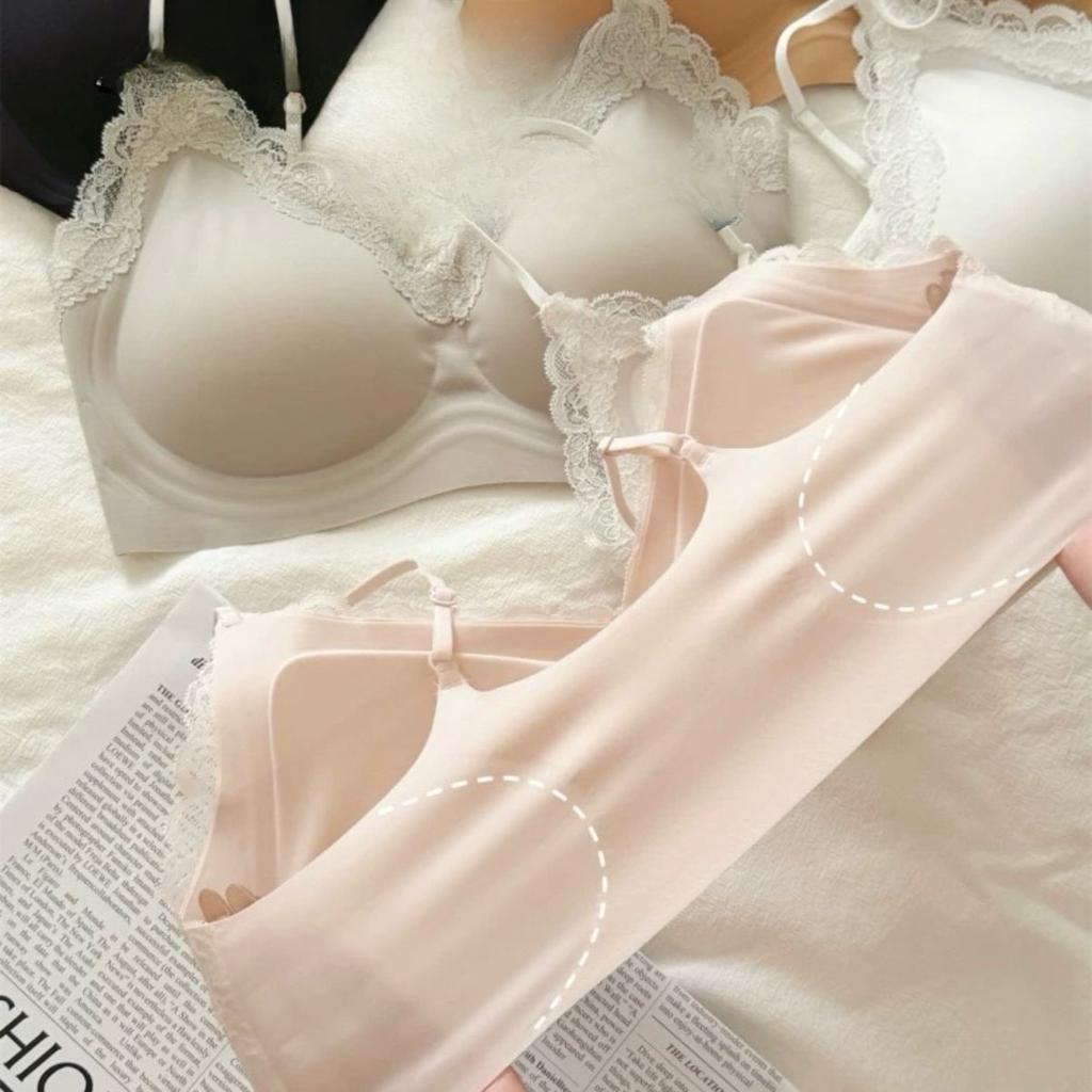 Seamless Women's Thin Small Bust Push-Up Lifting Camisole Style Thin Strap Bra