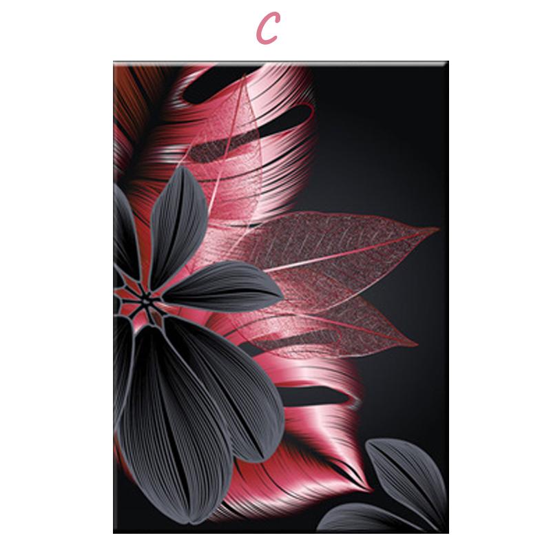 Scandinavian Black and Red Leaves Monster, Golden Plants, Flowers, Canvas, Poster, Paintings, Luxurious Interior Print, Abstract Hd Art Image