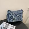 Borsa Piccola Quadrata in Denim con Stelle Leggera Borsa a Spalla Crossbody da Donna