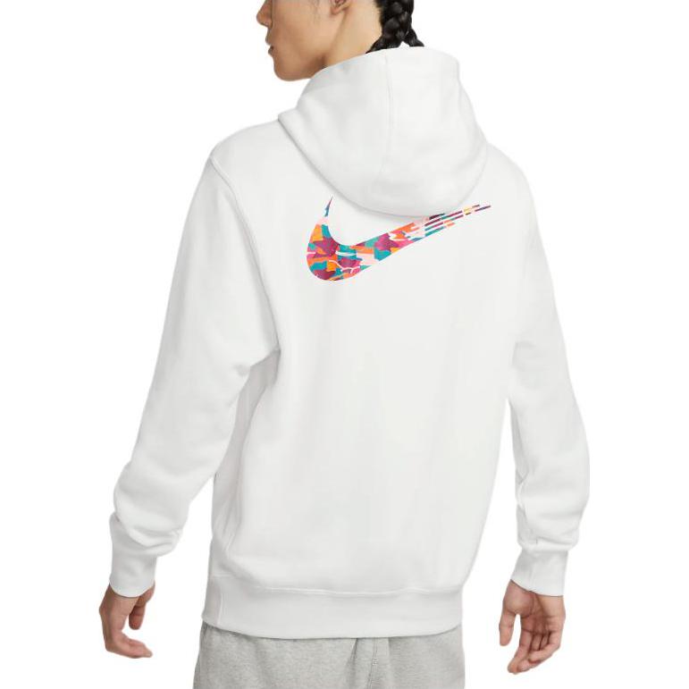 Nike CNY Serie Anno del Coniglio Abbigliamento Sportivo Stampa Logo con Lettere Felpa con Cappuccio in Maglia Foderata in Pile Uomo Top Bianco Summit FD4058-121