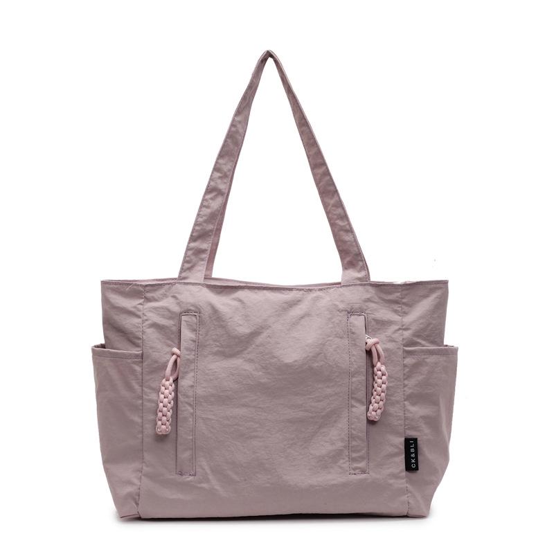 Japanese-Style Waterproof Nylon Minimalist Shoulder Bag for Women - Large Capacity Commuter Tote