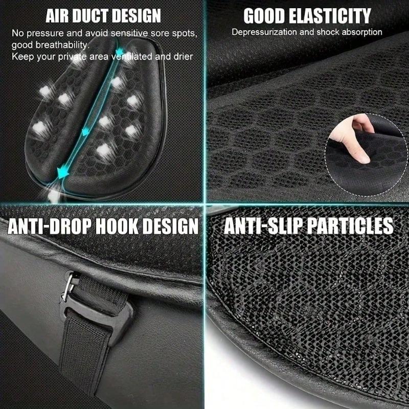 3D Honeycomb Gel Motorcycle Seat Cushion - Breathable Air Mesh Cover, Anti-Slip & Shock-Absorbent Pad for Harley/Honda/Yamaha