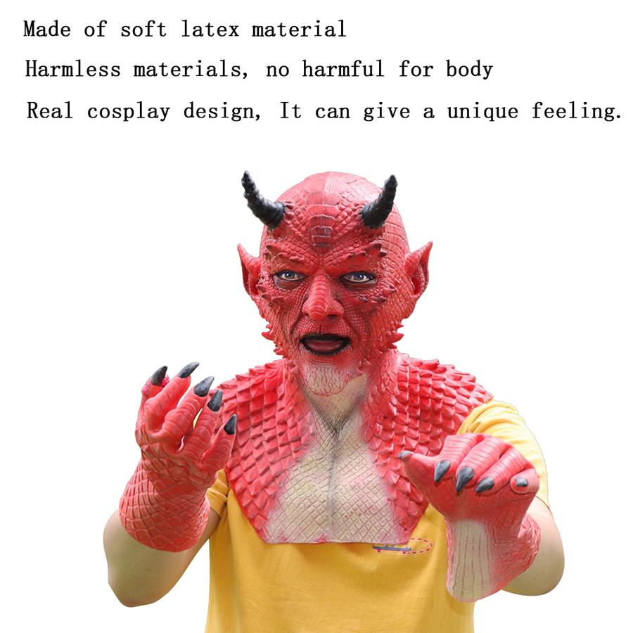 Cosplay Horror Lord Boss King Of Lies Diablo Belial Berry Demon Halloween Mask Full Face Head Cover Hand Claw Gloves Party Props