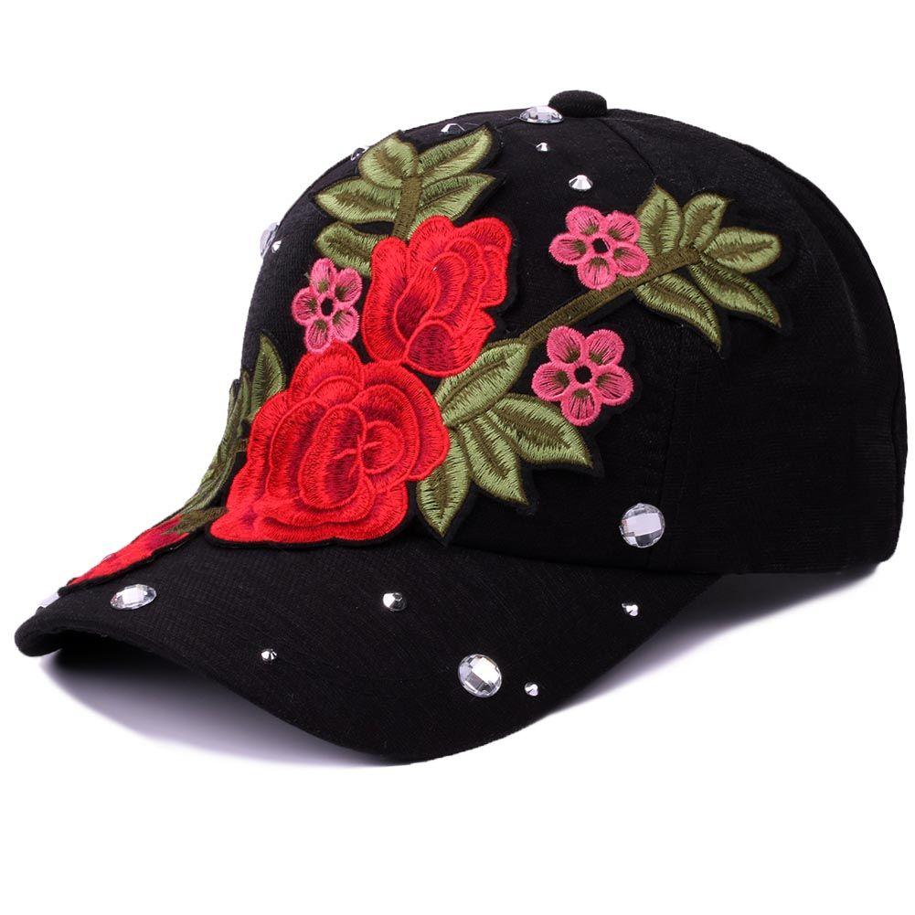 Cappello a Rete Traspirante Ricamato da Donna con Intarsi di Diamanti Affascinante Cappello Estivo alla Moda e Versatile Cappello da Sole Cappello da Sole Casual