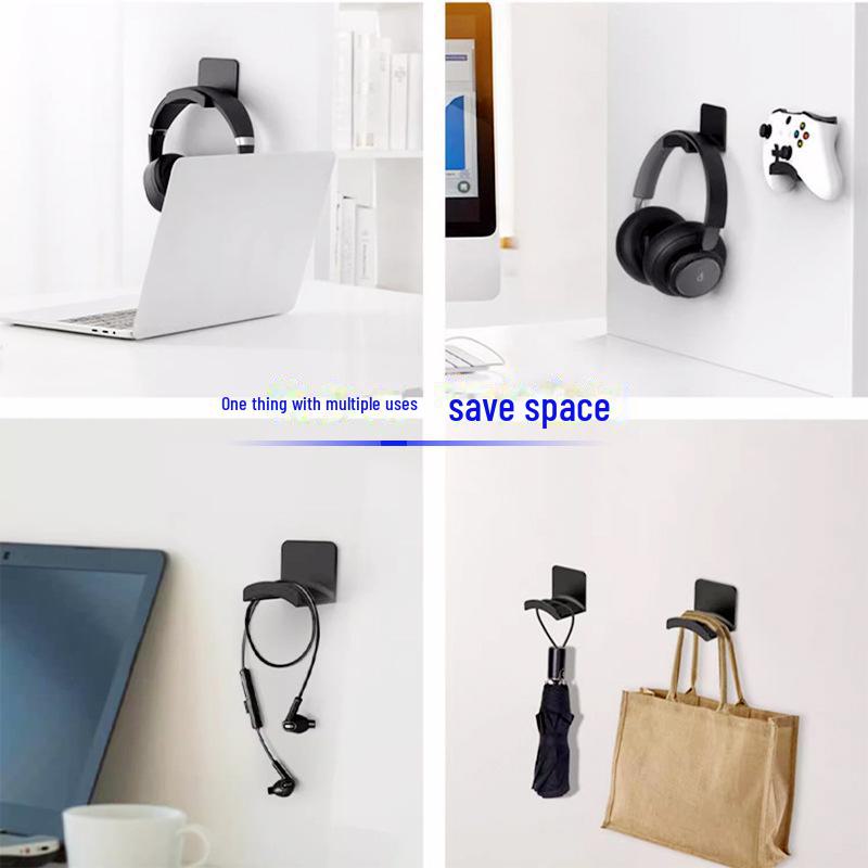 Wall-Mounted Non-Slip Headphone Hook for Dorms and Offices