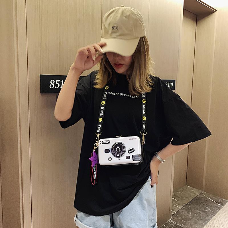 Bags Photo Camera Bag 2025 New Summer Cartoon Cute Printed Girl Fashion Versatile Messenger Small Square Bag Tide