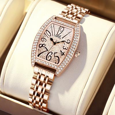 Montre pour femme Artisanat exquis Montre pour femme À la mode Étanche Montre à quartz Montre à bracelet en acier Bijoux de mariage pour femme