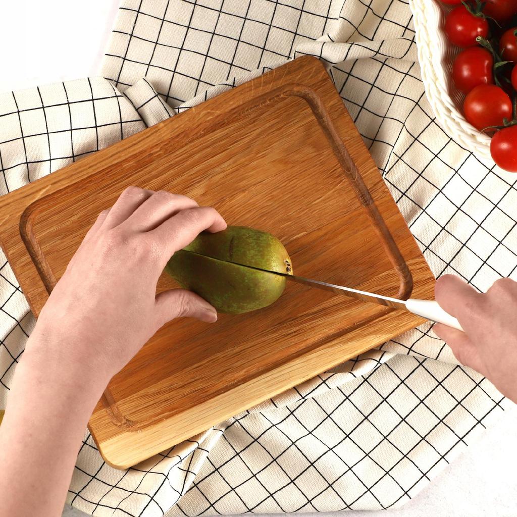 KADAX Deska Do Krojenia Kuchenna Drewniana Dębowa