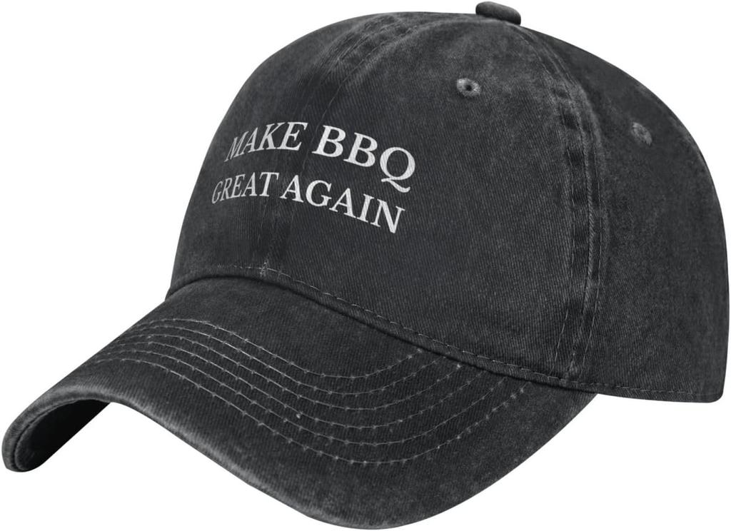 Make BBQ Great Again Baseball Cap Cotton Washed Denim Casual Unisex Adult Sun Protection Hat