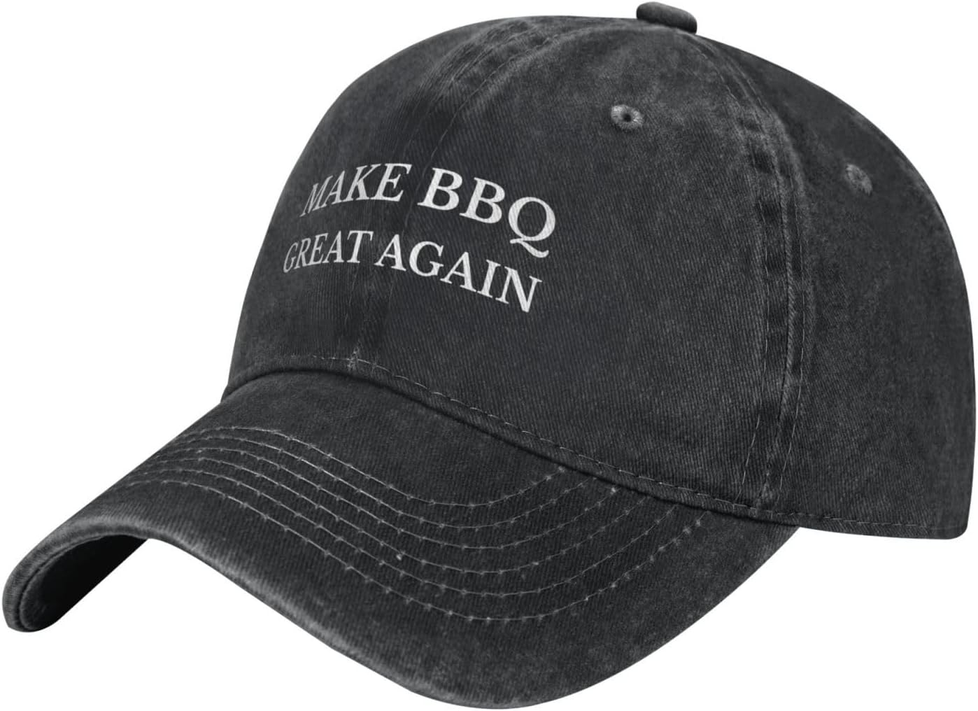 Make Bbq Great Again Baseballkappe Baumwolle Gewaschener Denim Lässig Unisex Erwachsener Sonnenschutzhut Can Be Adjusted gray