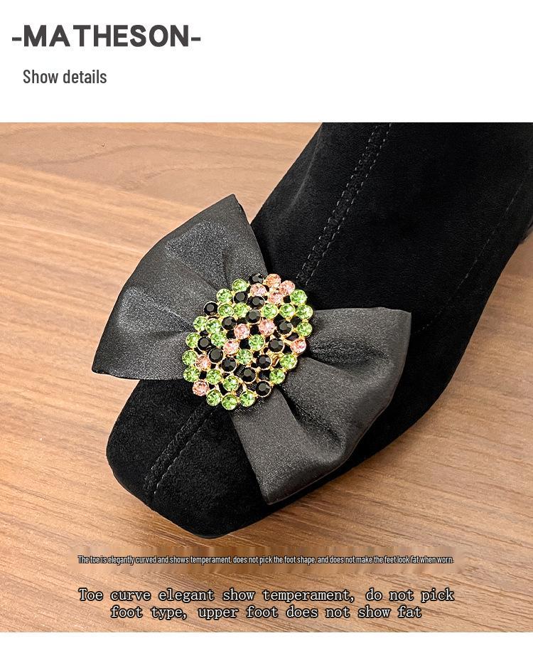 Damen Wildleder-Sockenstiefel mit hohen Absätzen im französischen Stil - Herbst/Winter-Kollektion 2025