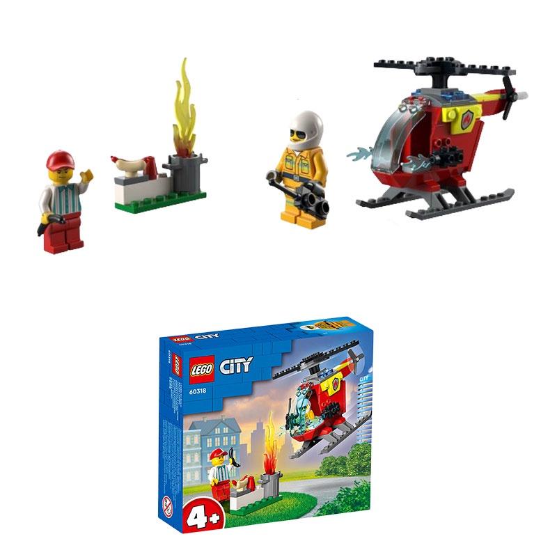 City Fire Helicopter Building Blocks Toy Abs Plastic Construction Set For Boys And Girls Perfect Gift For Kids 15.7*14.1*4.5cm Packaging