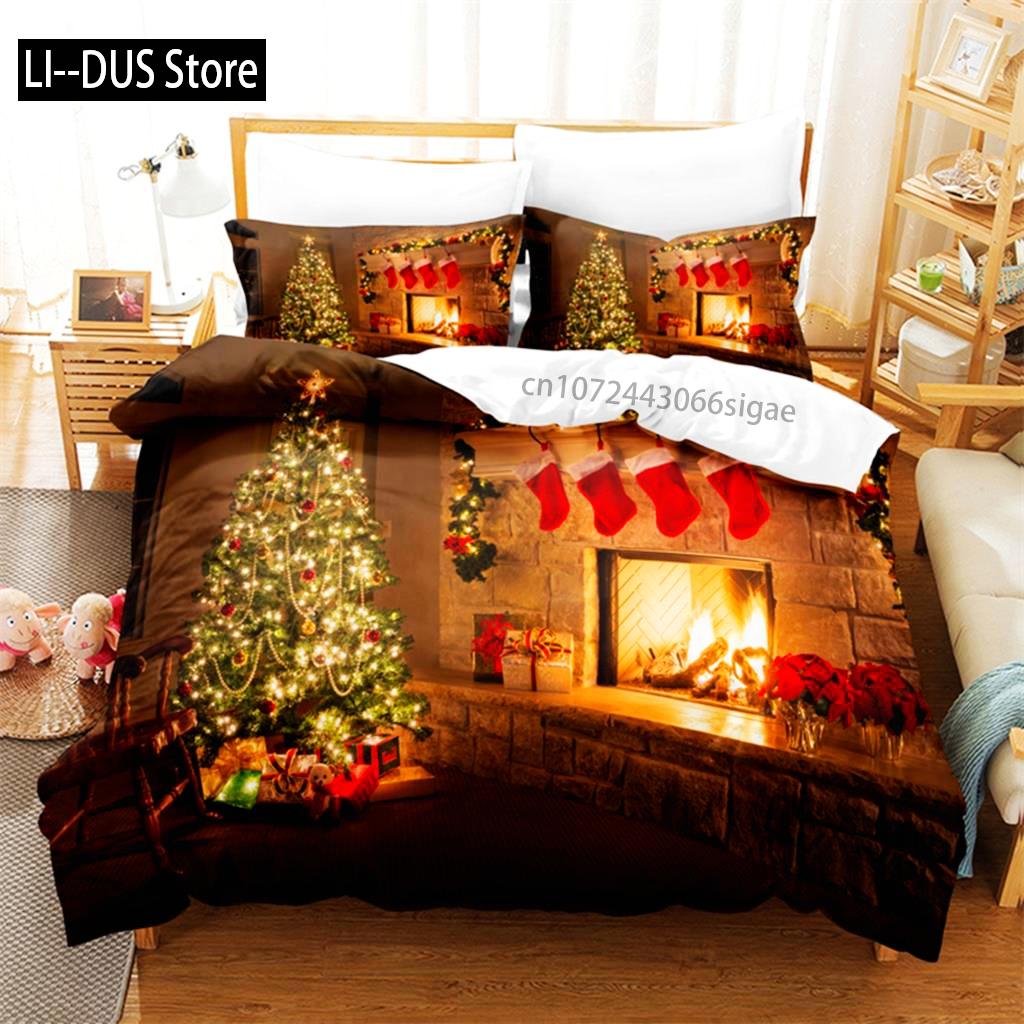 Christmas Decorations Bedding Set Duvet Cover Set 3d Bedding Digital Printing Queen Size Bedding Set Fashion Design