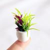 Mini Plant Model 1/12 Scale Doll Houses Plants Realistic Micro Plastic Pots for Doll Houses Garden Accessories Fairy Garden Patio Decor Miniature