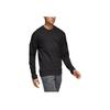 Adidas Nadruk Logo Odznaka Sportowa Bluza Męska z Długim Rękawem z Okrągłym Dekoltem Czarna CW3542
